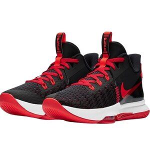 NIKE Lebron Sneakers Witness V Running Shoe Mens 9 Black Red Crimson University